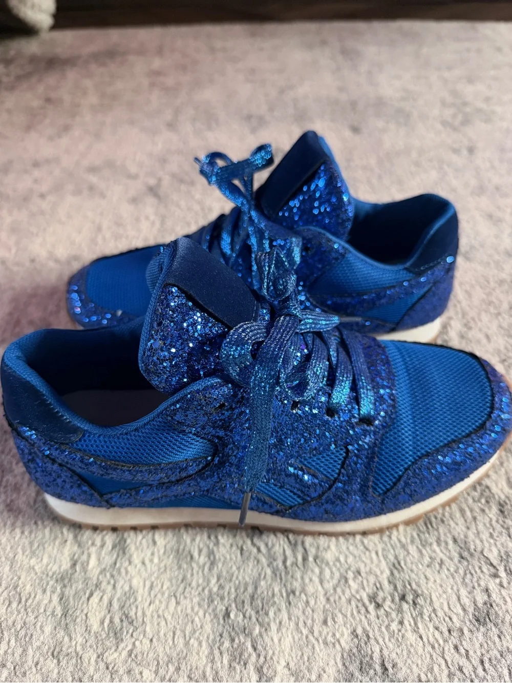 Blue Glitter Sparkle Sneakers Women’s EU 37 Lace Up